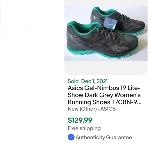 Asics Nimbus lite Colors Womans shoe Sneaker gray black teal reflective Sz 9 - Picture 13 of 14